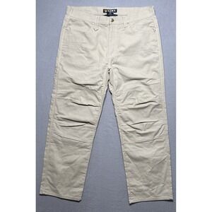 Hawk Work Gear Pants Mens 38x32 Tan Utility Carpenter Double Knee Insert Stretch